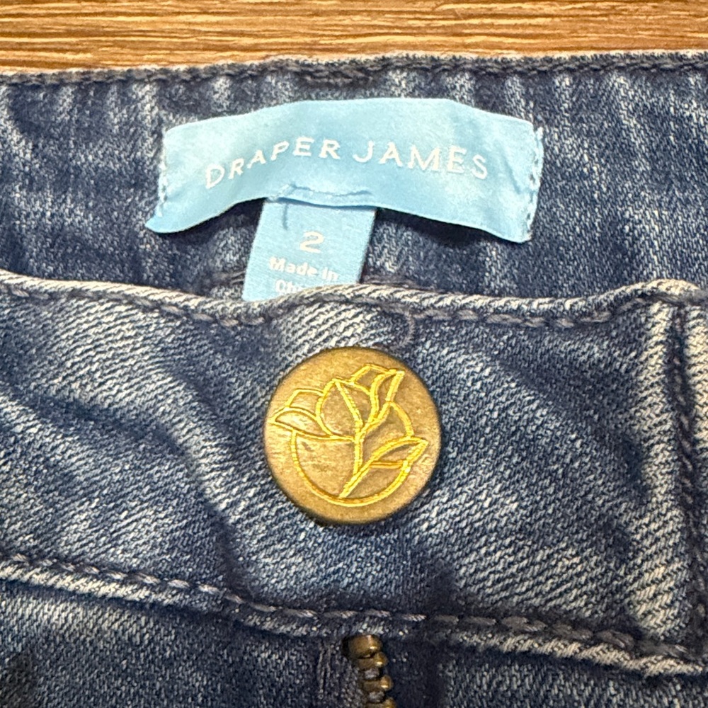 Draper James Patch Pocket Blue Flare Jeans - Picture 5 of 7